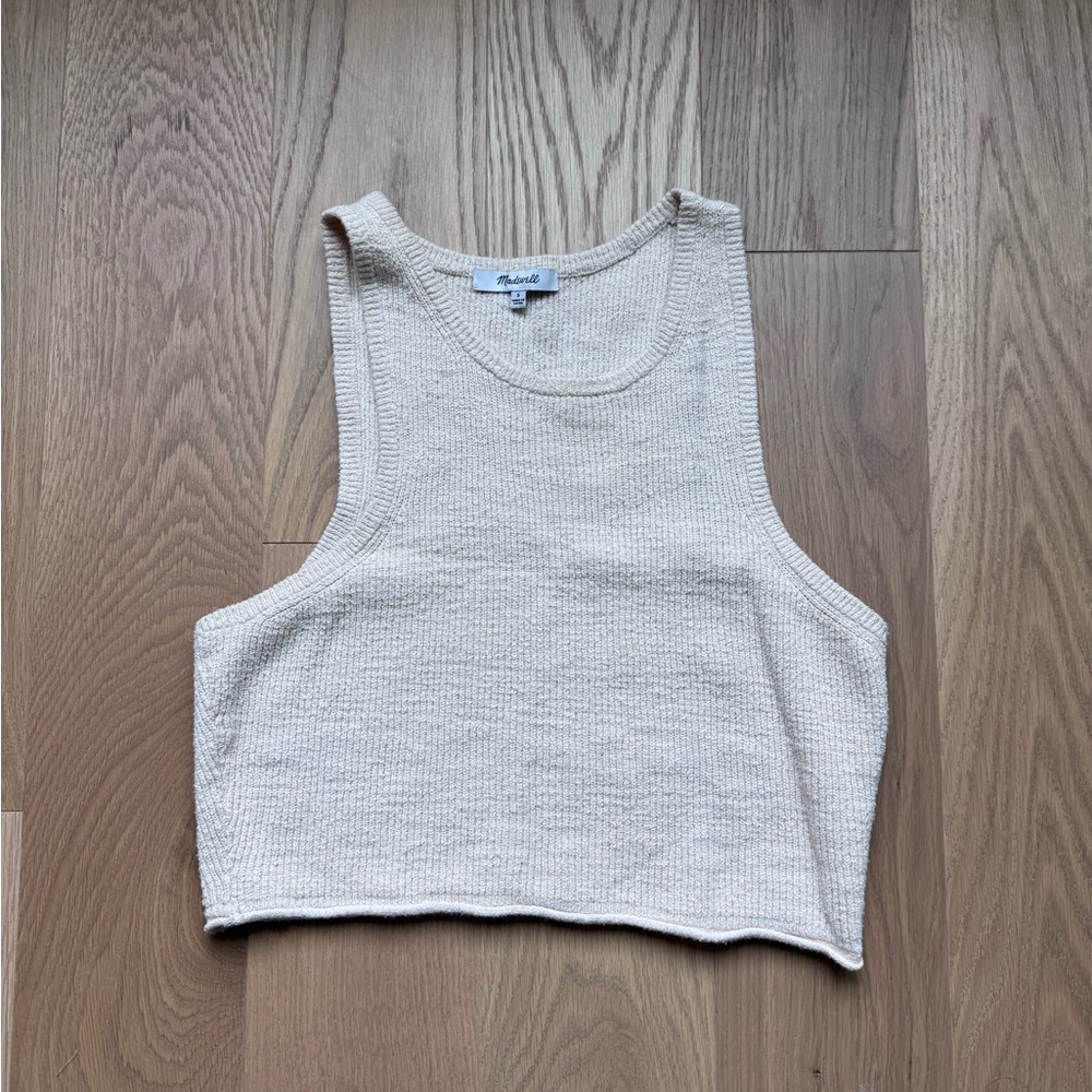 Madewell Crochet-Knit Crewneck Sweater Tank Top